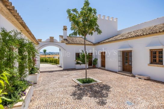 Cortijo Los Ojuelos, renovated in 2022, with a pool and event area.