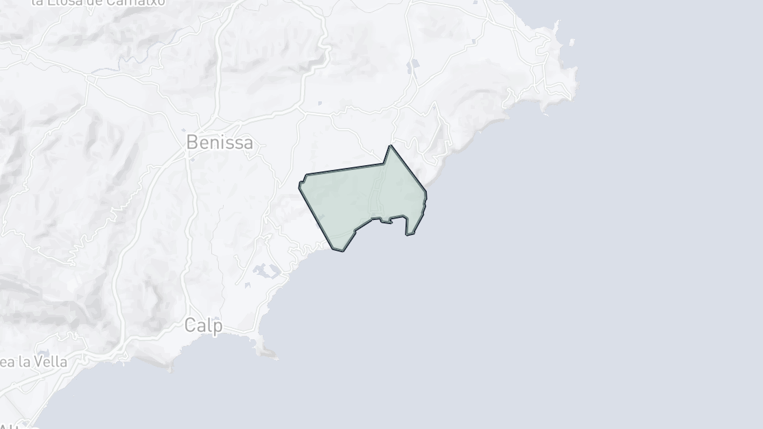 Karta över fastighetsläge, Moraira, Teulada