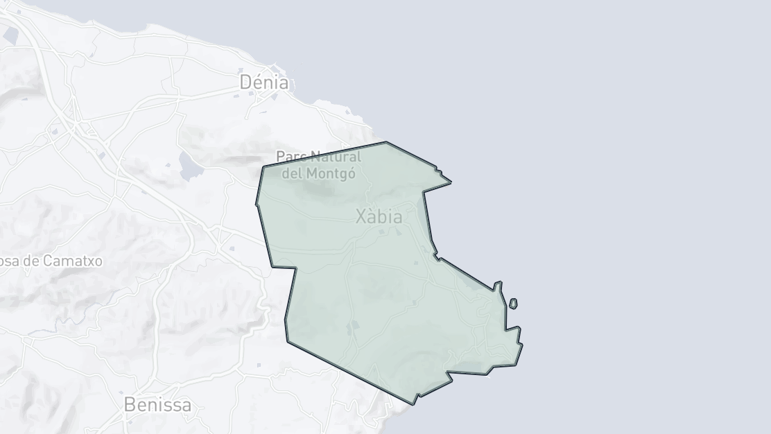 Kartenübersicht der Immobilienlage, Xàbia