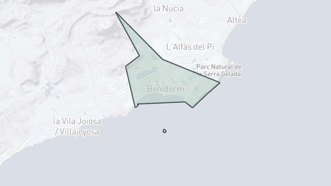 Mapa de Ubicación de la Propiedad, Benidorm