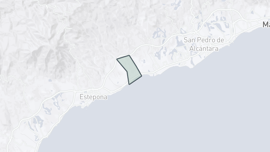 Karta över fastighetsläge, El Velerin, Estepona Öst