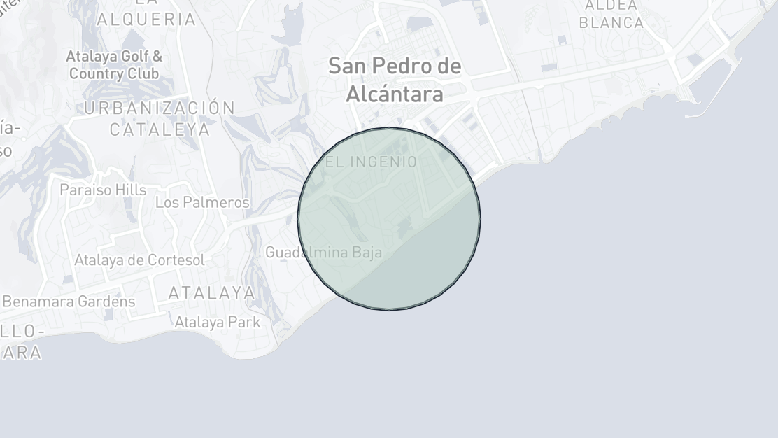 Kartenübersicht der Immobilienlage, Linda Vista Baja, San Pedro de Alcantara