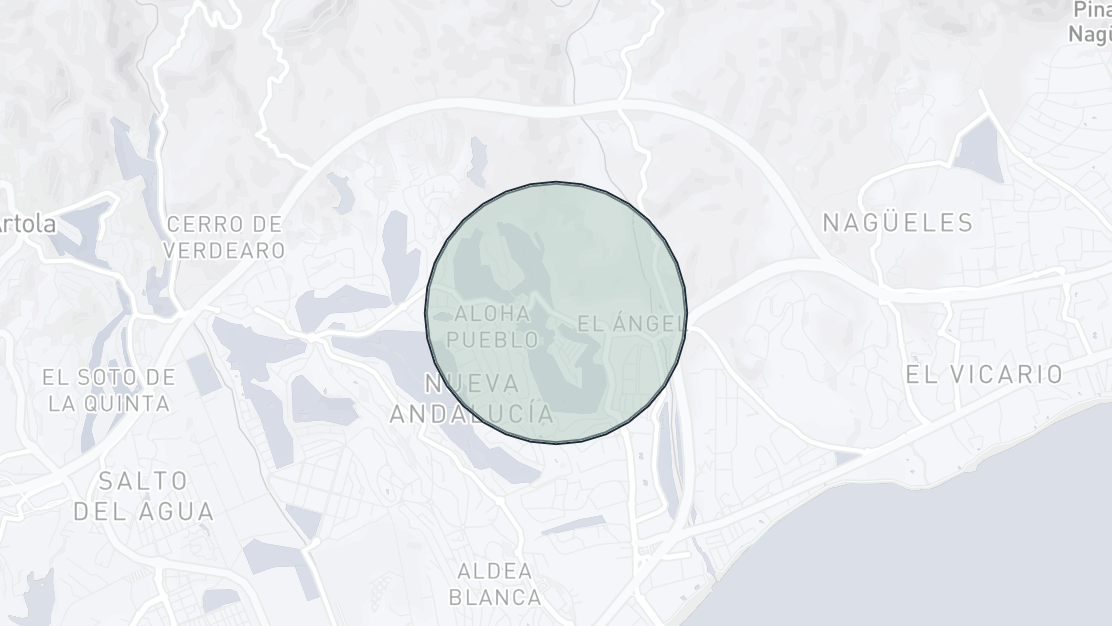 Kartenübersicht der Immobilienlage, Los Pinos de Aloha, Nueva Andalucia