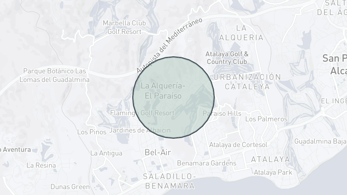 Kartenübersicht der Immobilienlage, Altos del Paraiso, Benahavis