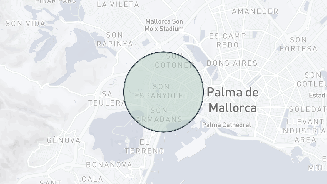 Kartenübersicht der Immobilienlage, Son Espanyolet, Palma de Mallorca